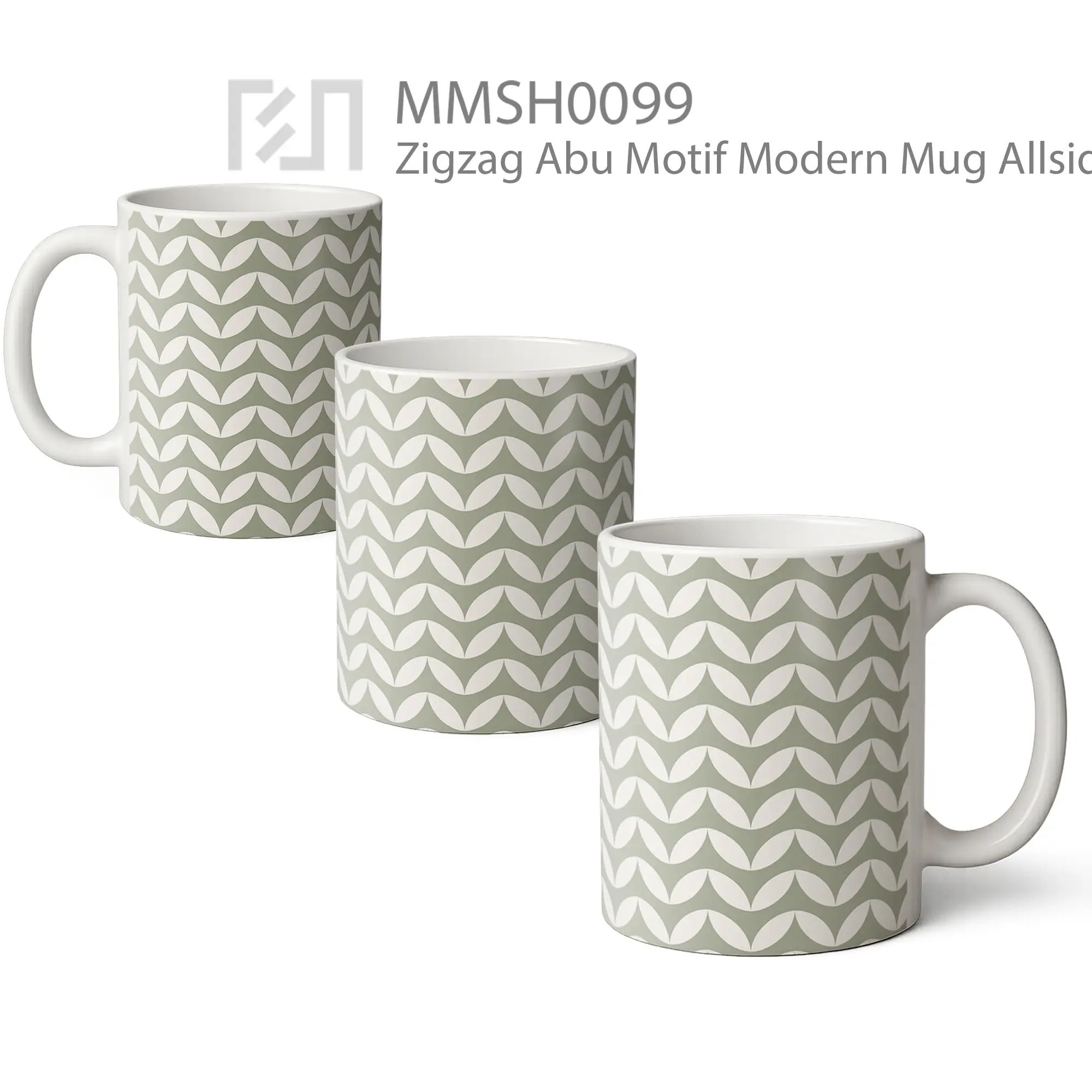 MMSH0099 Zigzag Abu Motif Modern Mug - All-side / Desain