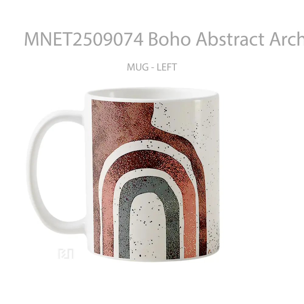 Boho Abstract Arch Texture Mug MNET2509074 - All-side / Desain