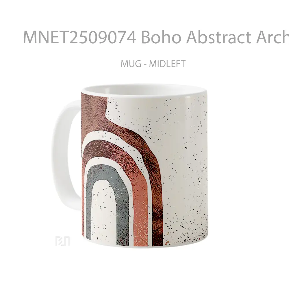 Boho Abstract Arch Texture Mug MNET2509074 - All-side / Desain
