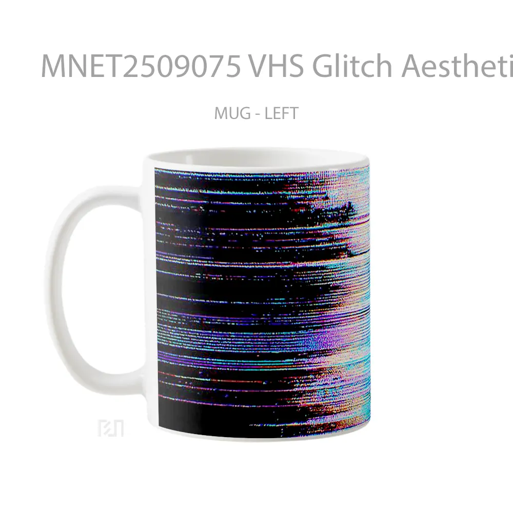 Vhs Glitch Aesthetic Abstract Mug MNET2509075 - All-side / Desain