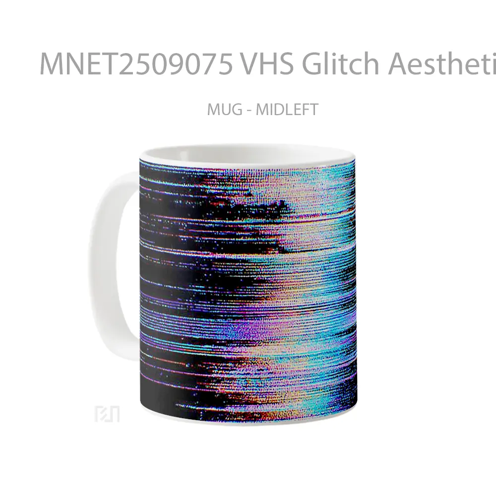Vhs Glitch Aesthetic Abstract Mug MNET2509075 - All-side / Desain