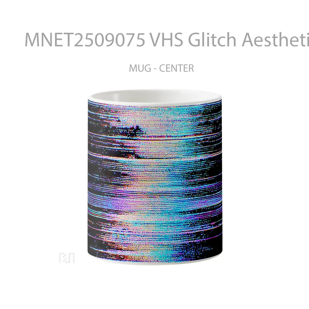 Vhs Glitch Aesthetic Abstract Mug MNET2509075 - All-side / Desain
