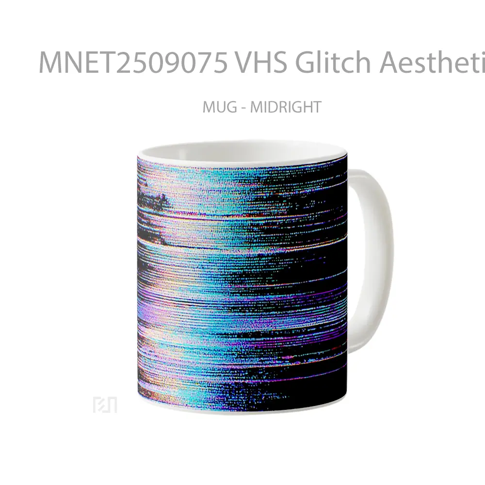 Vhs Glitch Aesthetic Abstract Mug MNET2509075 - All-side / Desain