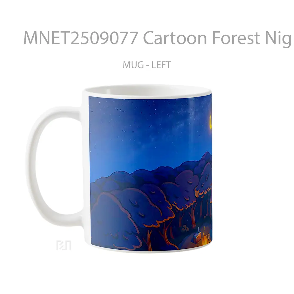 Cartoon Forest Night Campfire Mug MNET2509077 - All-side / Desain