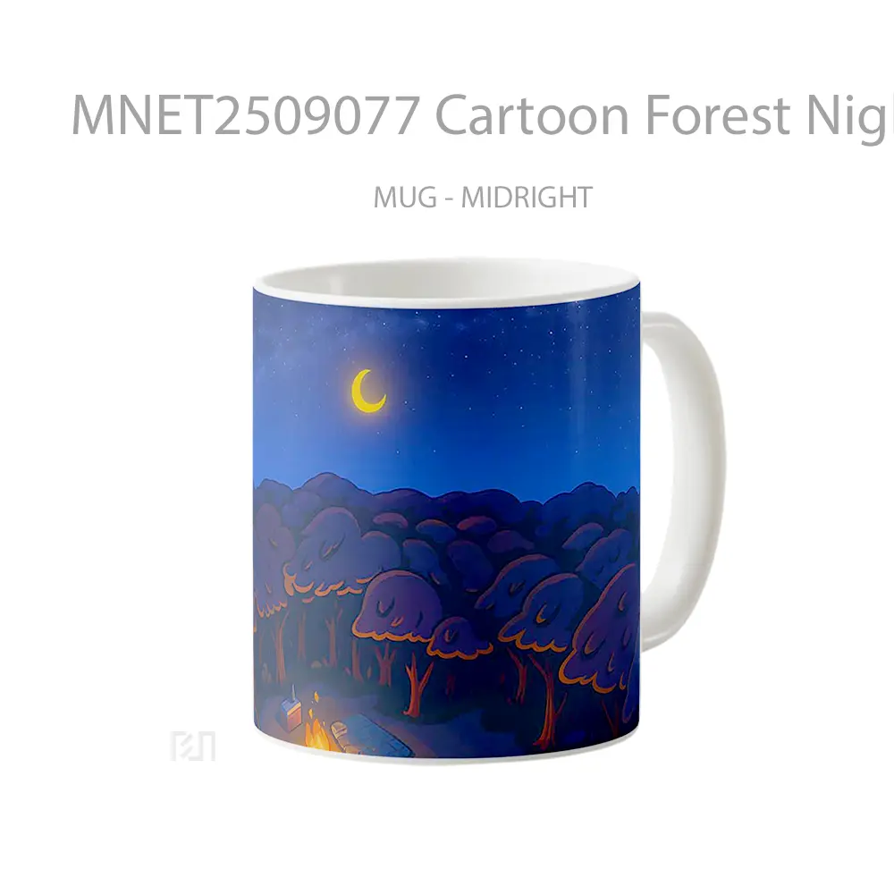 Cartoon Forest Night Campfire Mug MNET2509077 - All-side / Desain