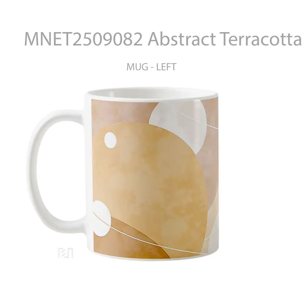 Abstract Terracotta Circles Mug MNET2509082 - All-side / Desain