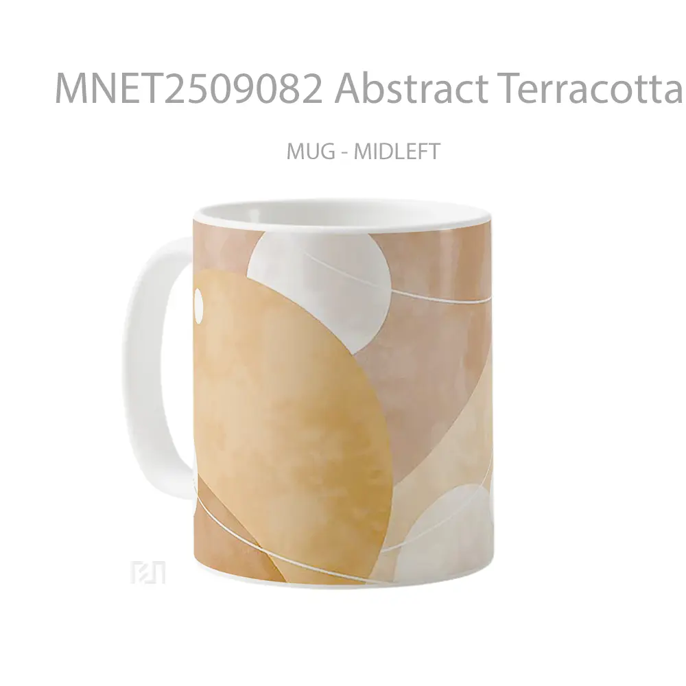 Abstract Terracotta Circles Mug MNET2509082 - All-side / Desain