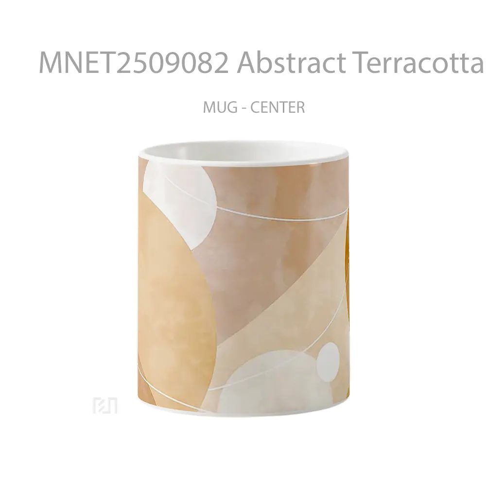 Abstract Terracotta Circles Mug MNET2509082 - All-side / Desain