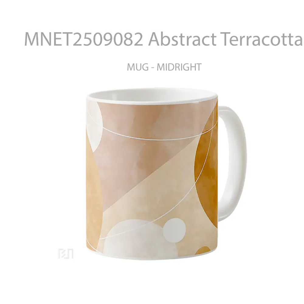 Abstract Terracotta Circles Mug MNET2509082 - All-side / Desain