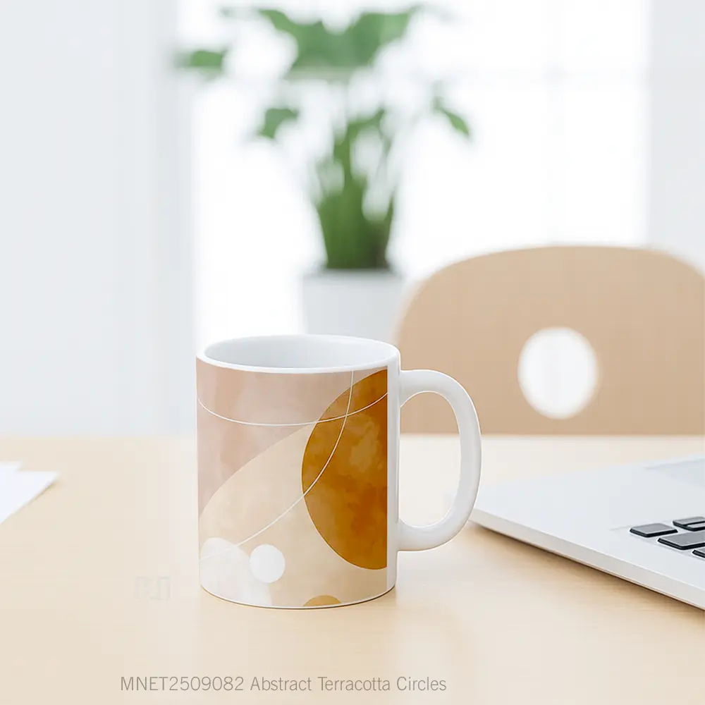 Abstract Terracotta Circles Mug MNET2509082 - All-side / Desain