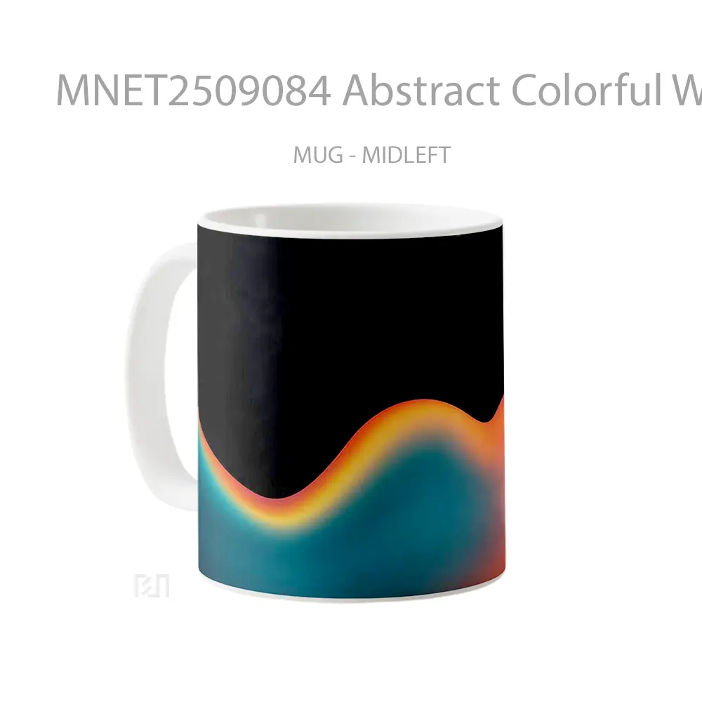 Abstract Colorful Wave Gradient Mug MNET2509084 - All-side / Desain