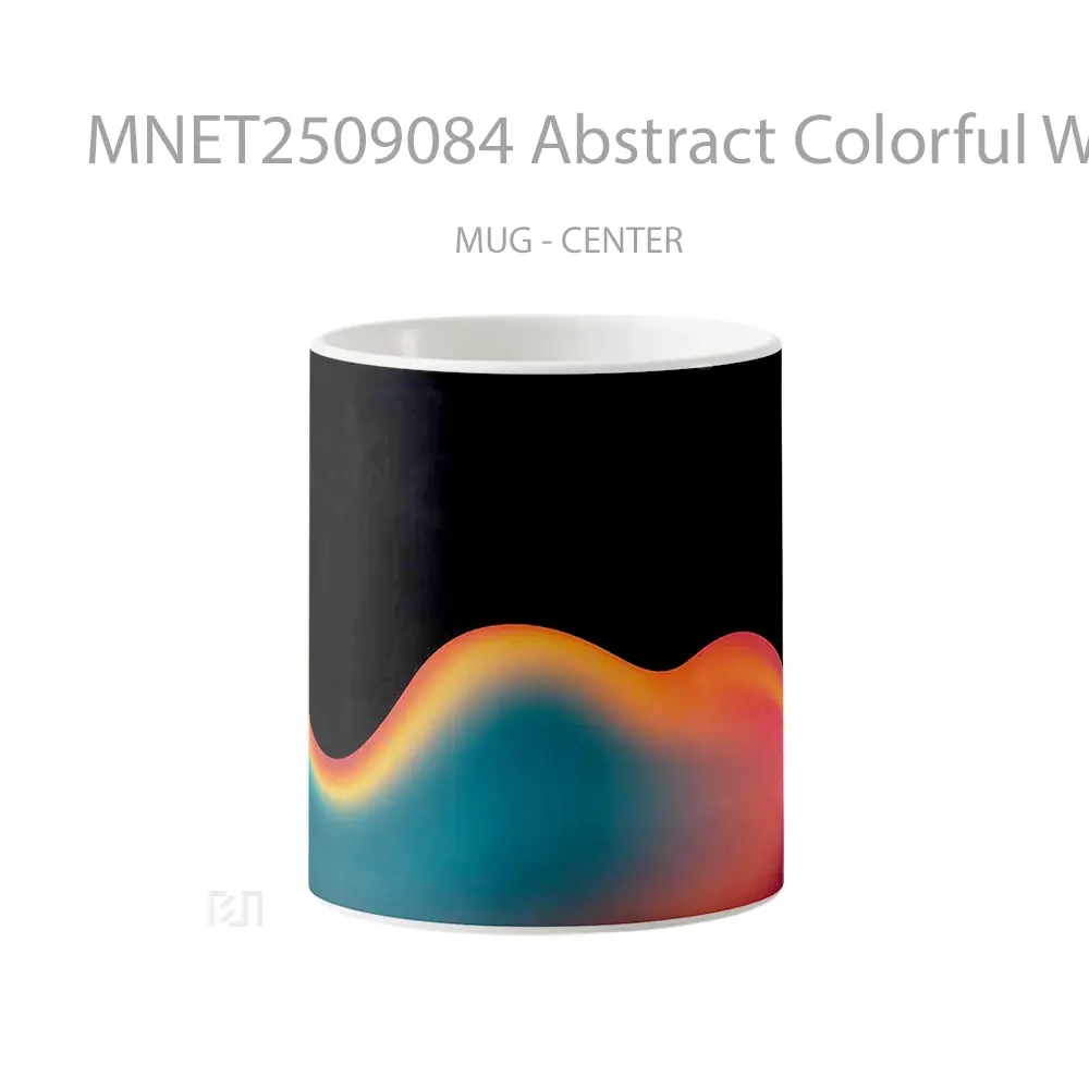 Abstract Colorful Wave Gradient Mug MNET2509084 - All-side / Desain