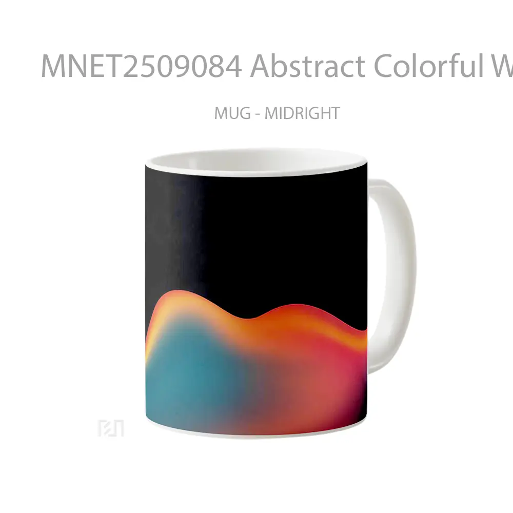 Abstract Colorful Wave Gradient Mug MNET2509084 - All-side / Desain