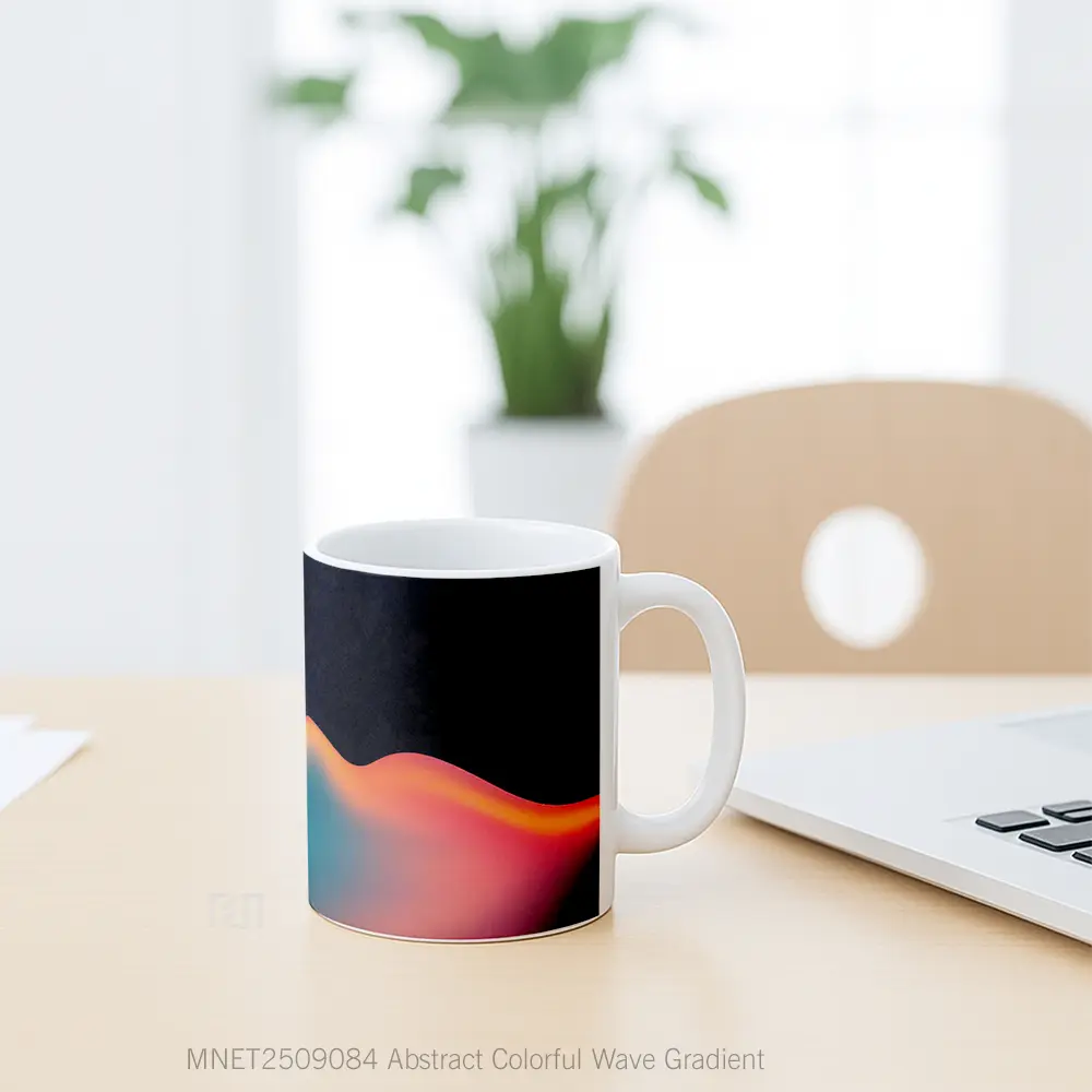 Abstract Colorful Wave Gradient Mug MNET2509084 - All-side / Desain