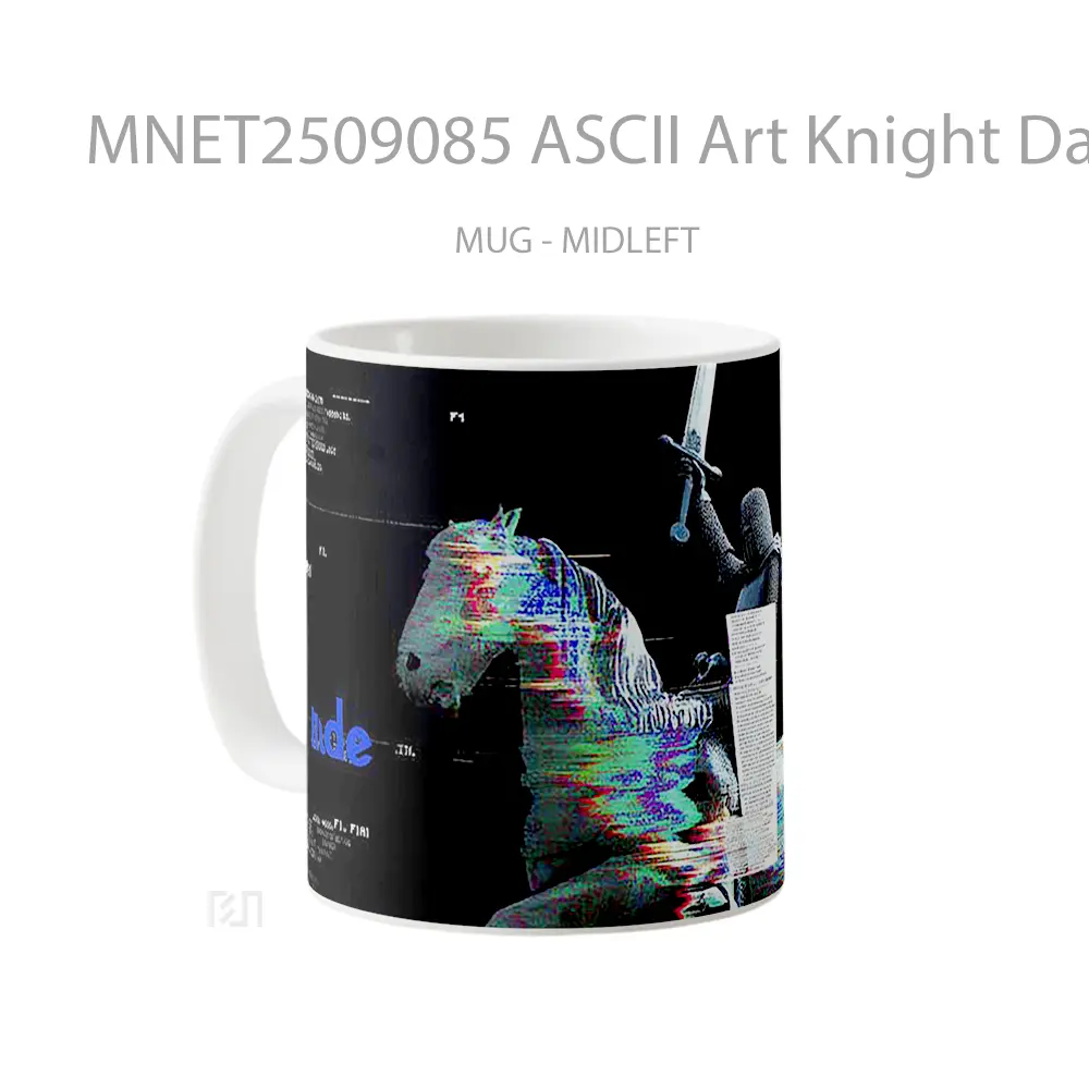 Ascii Art Knight Data Stream Mug MNET2509085 - All-side / Desain