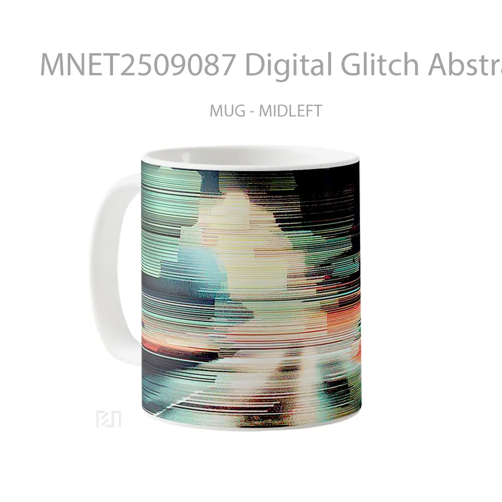Digital Glitch Abstract Lines Mug MNET2509087 - All-side / Desain