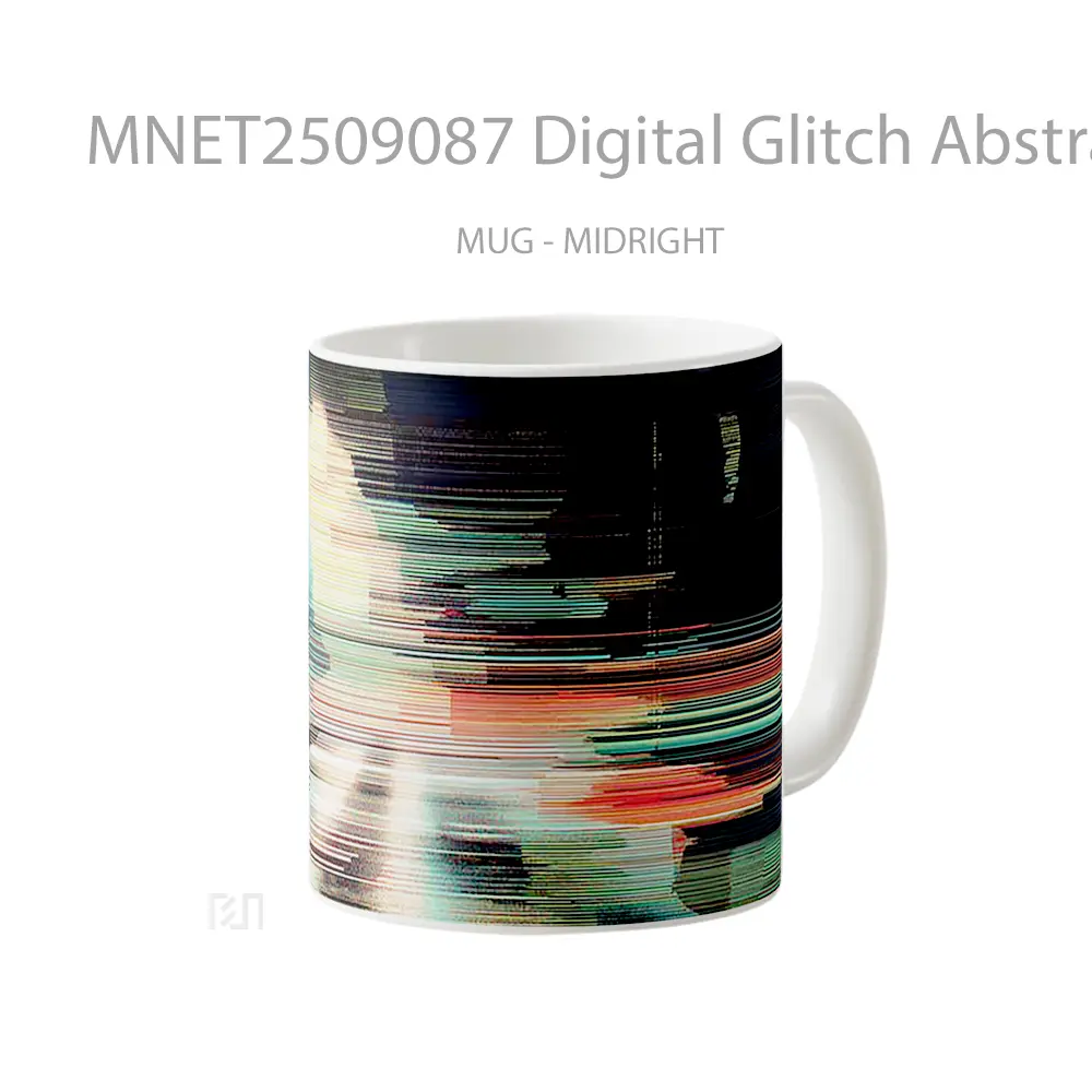 Digital Glitch Abstract Lines Mug MNET2509087 - All-side / Desain