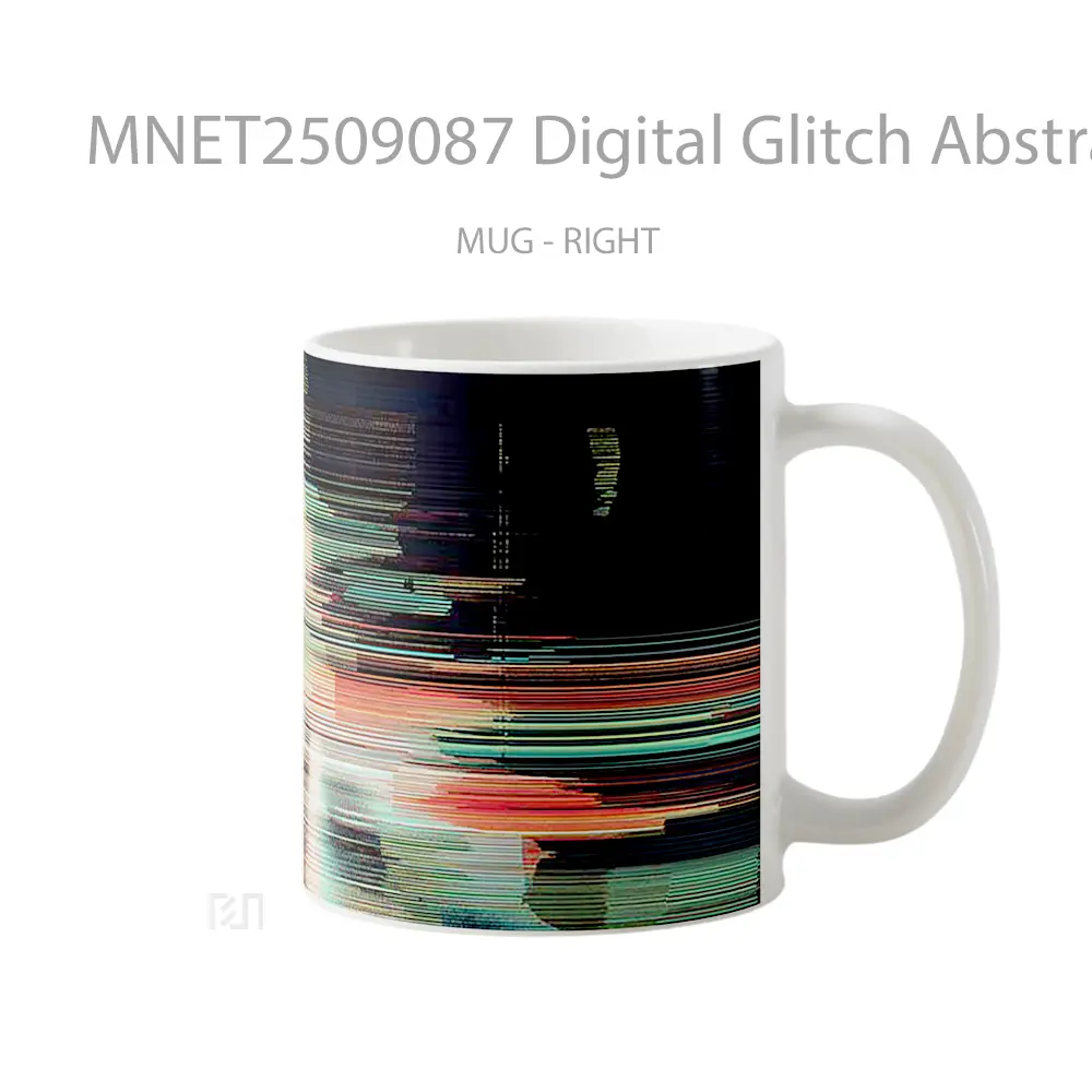 Digital Glitch Abstract Lines Mug MNET2509087