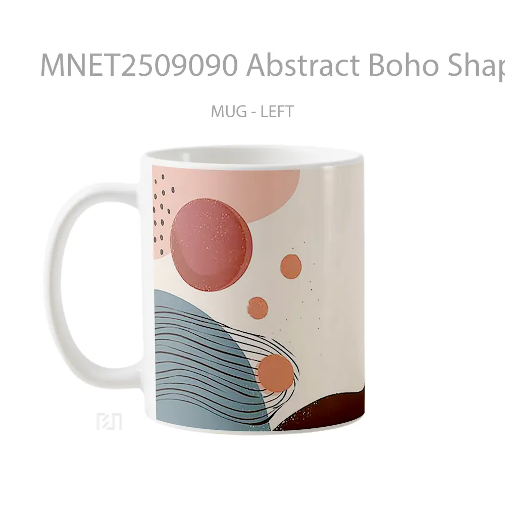 Abstract Boho Shapes Minimalist Mug MNET2509090 - All-side / Desain