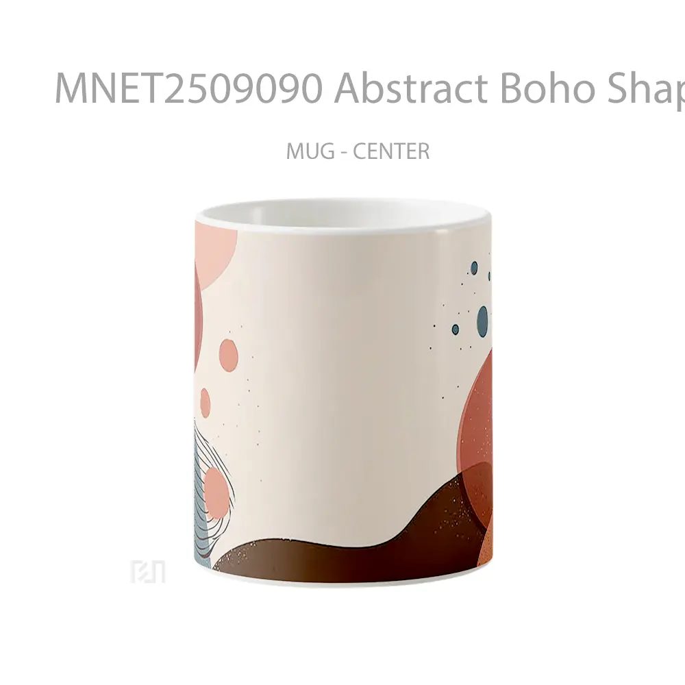 Abstract Boho Shapes Minimalist Mug MNET2509090 - All-side / Desain
