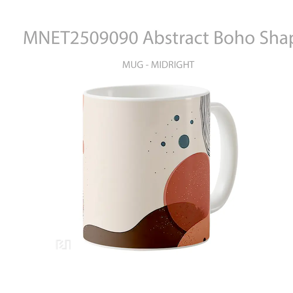 Abstract Boho Shapes Minimalist Mug MNET2509090 - All-side / Desain