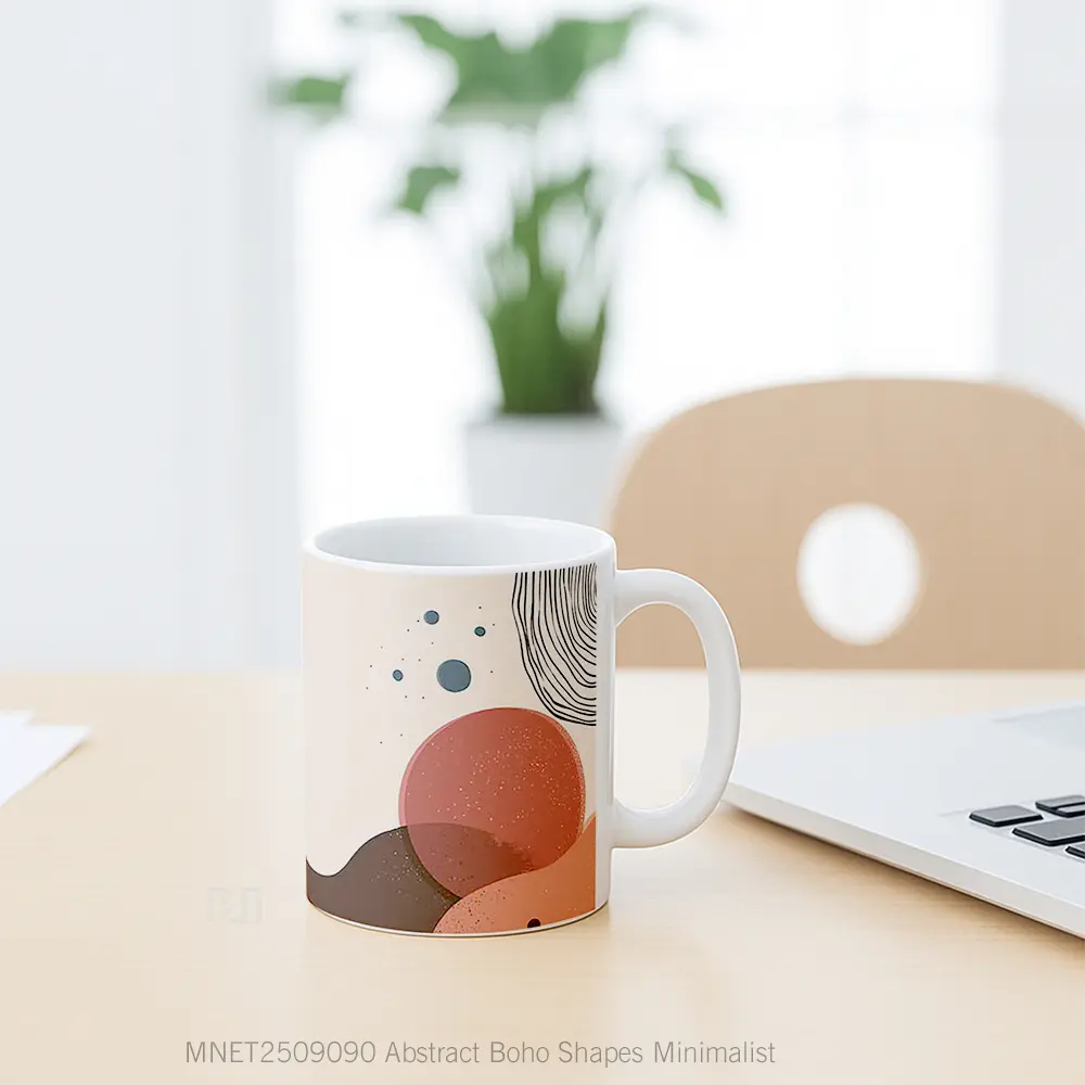 Abstract Boho Shapes Minimalist Mug MNET2509090 - All-side / Desain