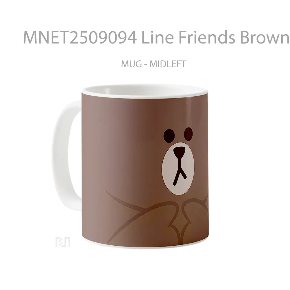 Line Friends Brown Bear Minimal Face Mug MNET2509094 - All-side / Desain