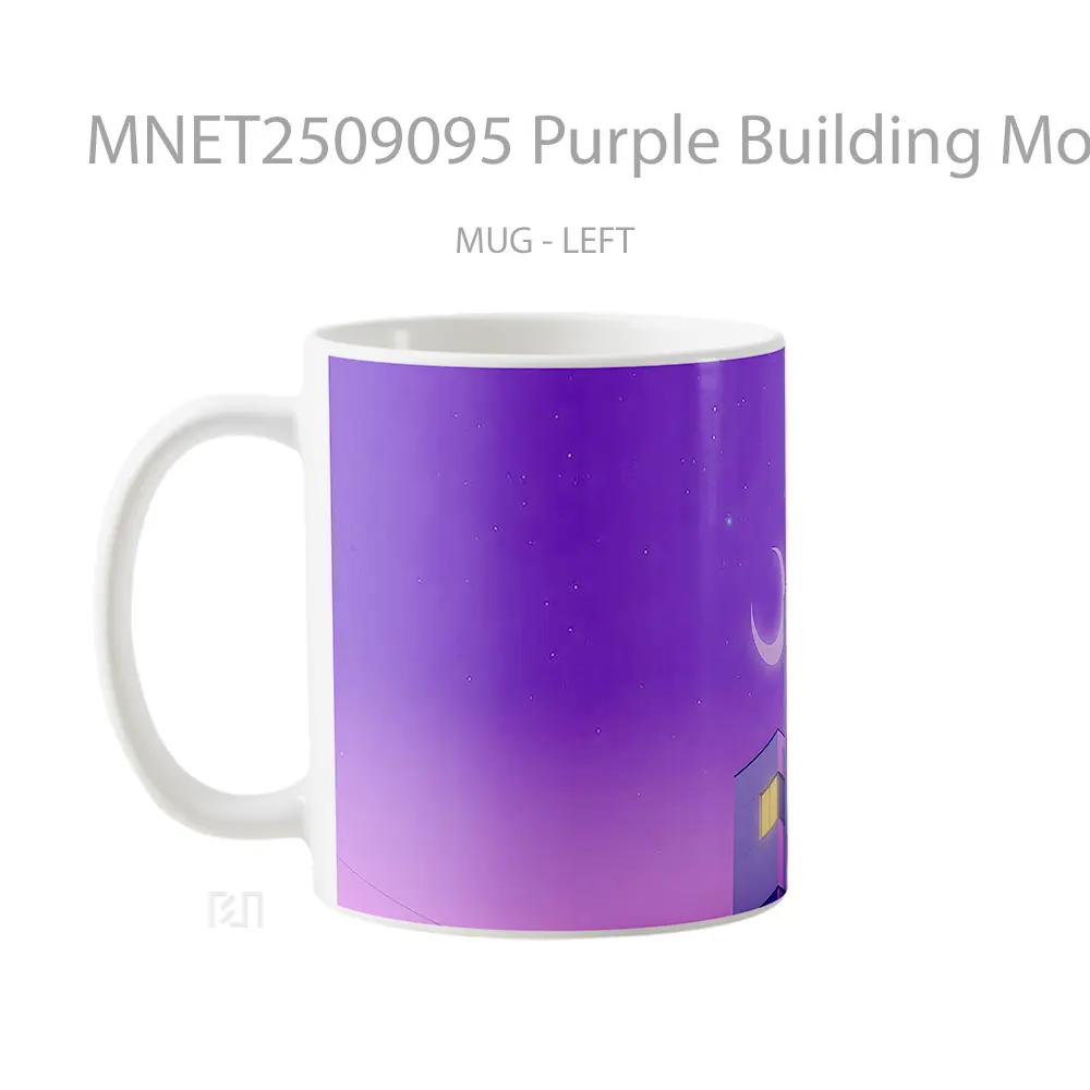 Purple Building Moonlight Aesthetic Mug MNET2509095 - All-side / Desain
