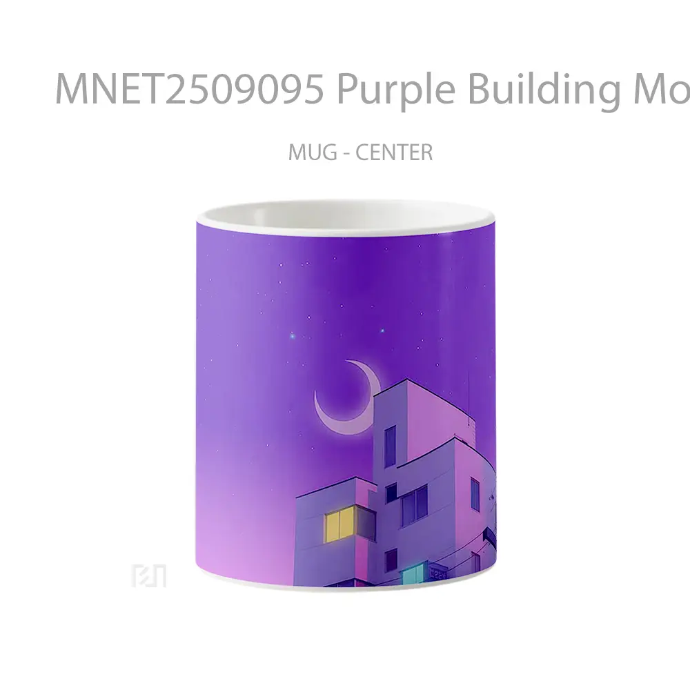 Purple Building Moonlight Aesthetic Mug MNET2509095 - All-side / Desain