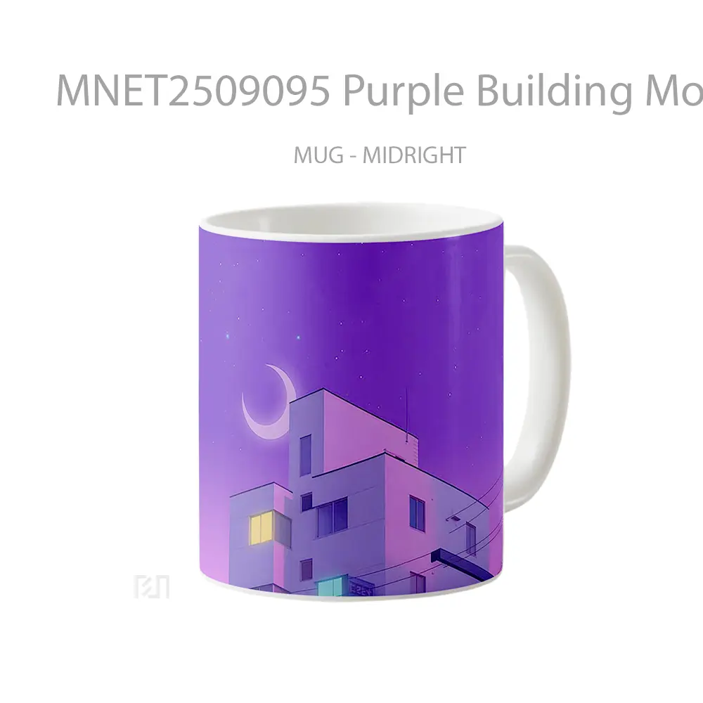 Purple Building Moonlight Aesthetic Mug MNET2509095 - All-side / Desain