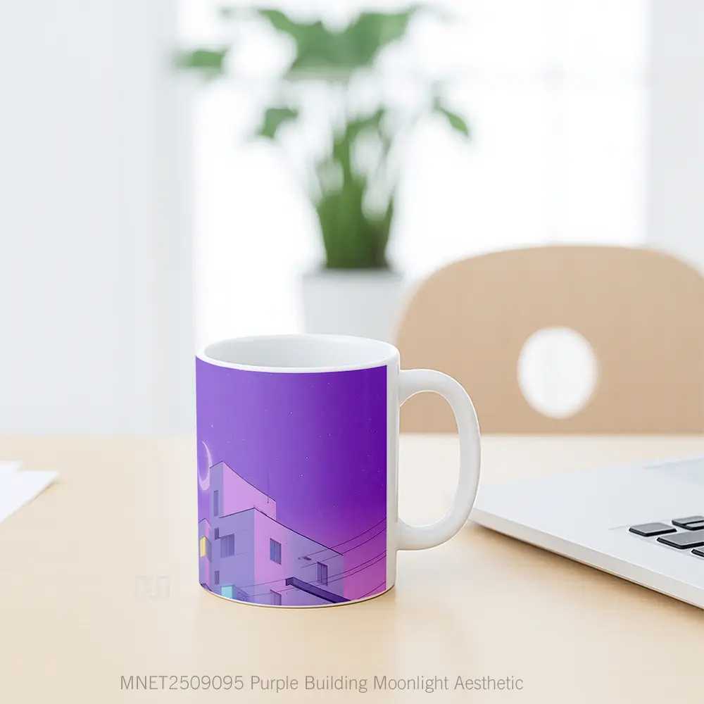Purple Building Moonlight Aesthetic Mug MNET2509095 - All-side / Desain