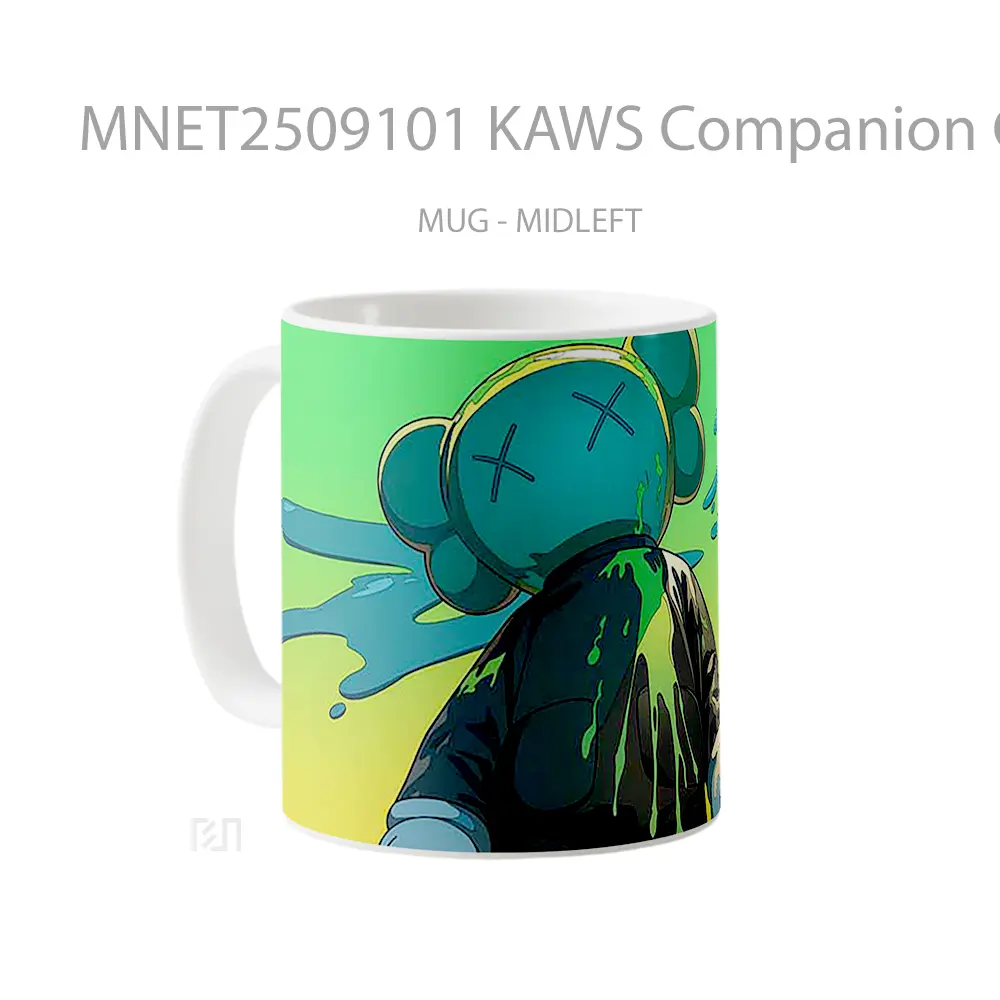 Kaws Companion Green Splatter Mug MNET2509101 - All-side / Desain