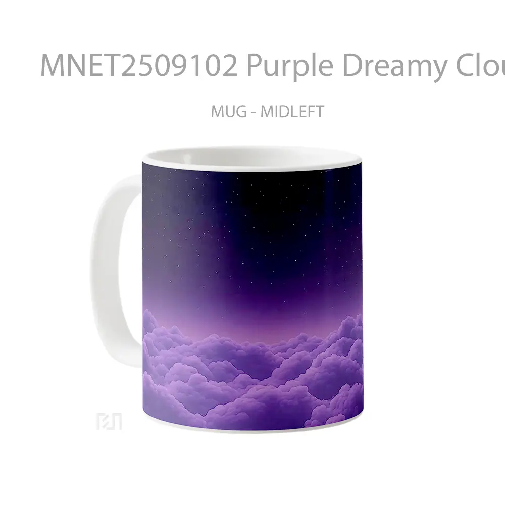 Purple Dreamy Clouds Sky Aesthetic Mug MNET2509102 - All-side / Desain