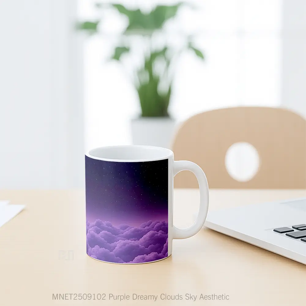 Purple Dreamy Clouds Sky Aesthetic Mug MNET2509102 - All-side / Desain