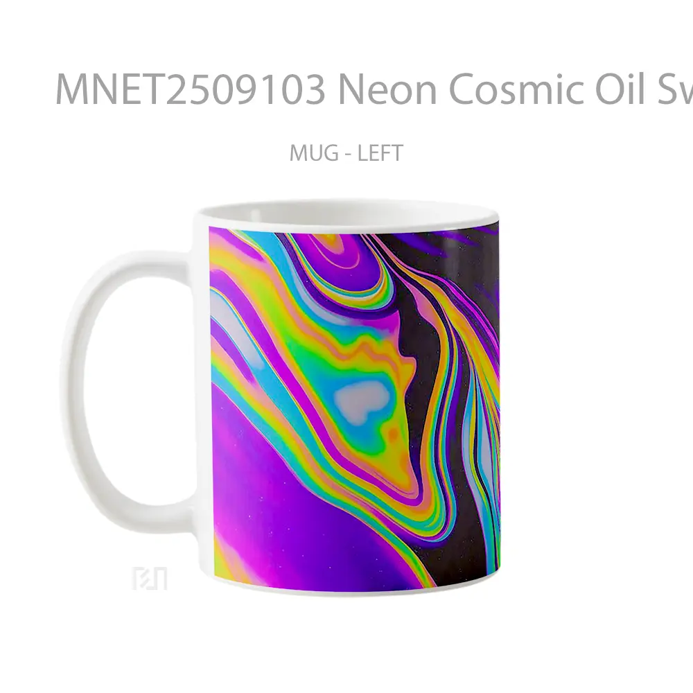 Neon Cosmic Oil Swirl Mug MNET2509103 - All-side / Desain