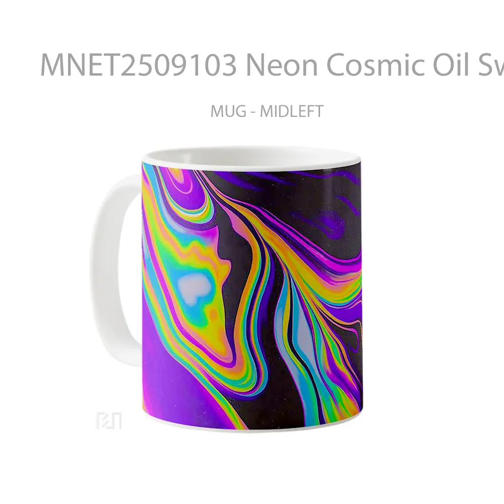 Neon Cosmic Oil Swirl Mug MNET2509103 - All-side / Desain