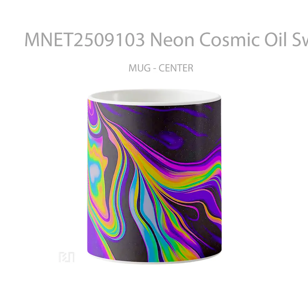 Neon Cosmic Oil Swirl Mug MNET2509103 - All-side / Desain