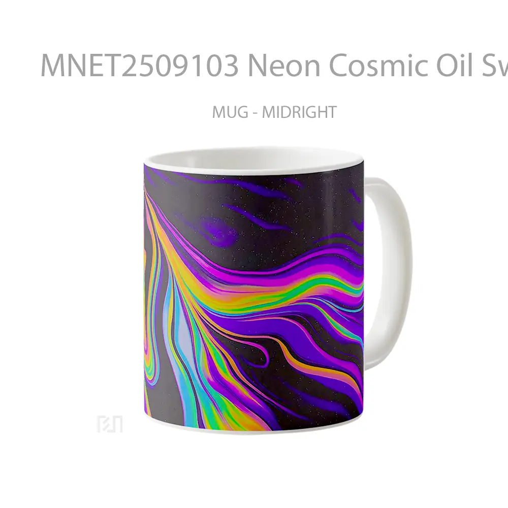 Neon Cosmic Oil Swirl Mug MNET2509103 - All-side / Desain