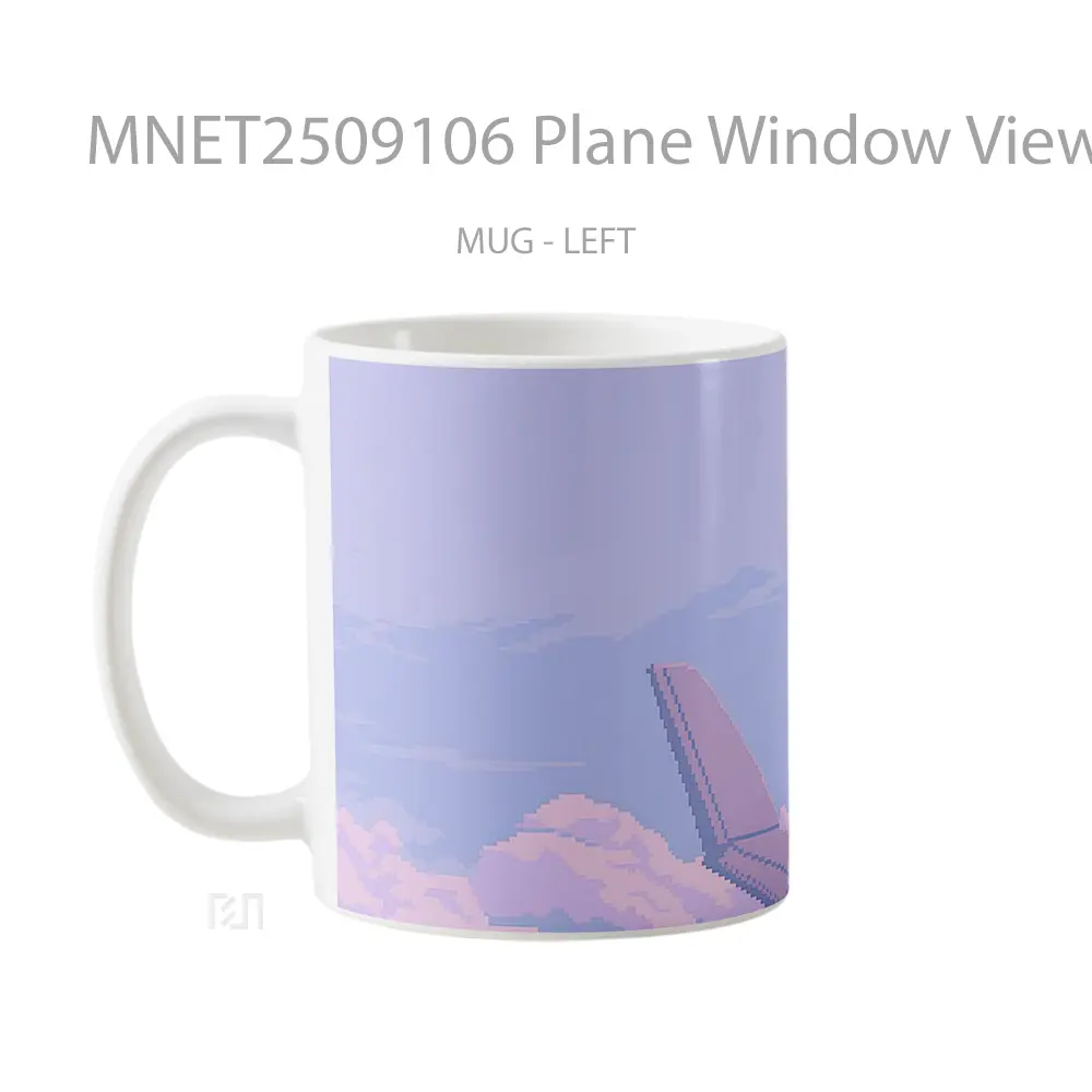 Plane Window View Pixel Mug MNET2509106 - All-side / Desain