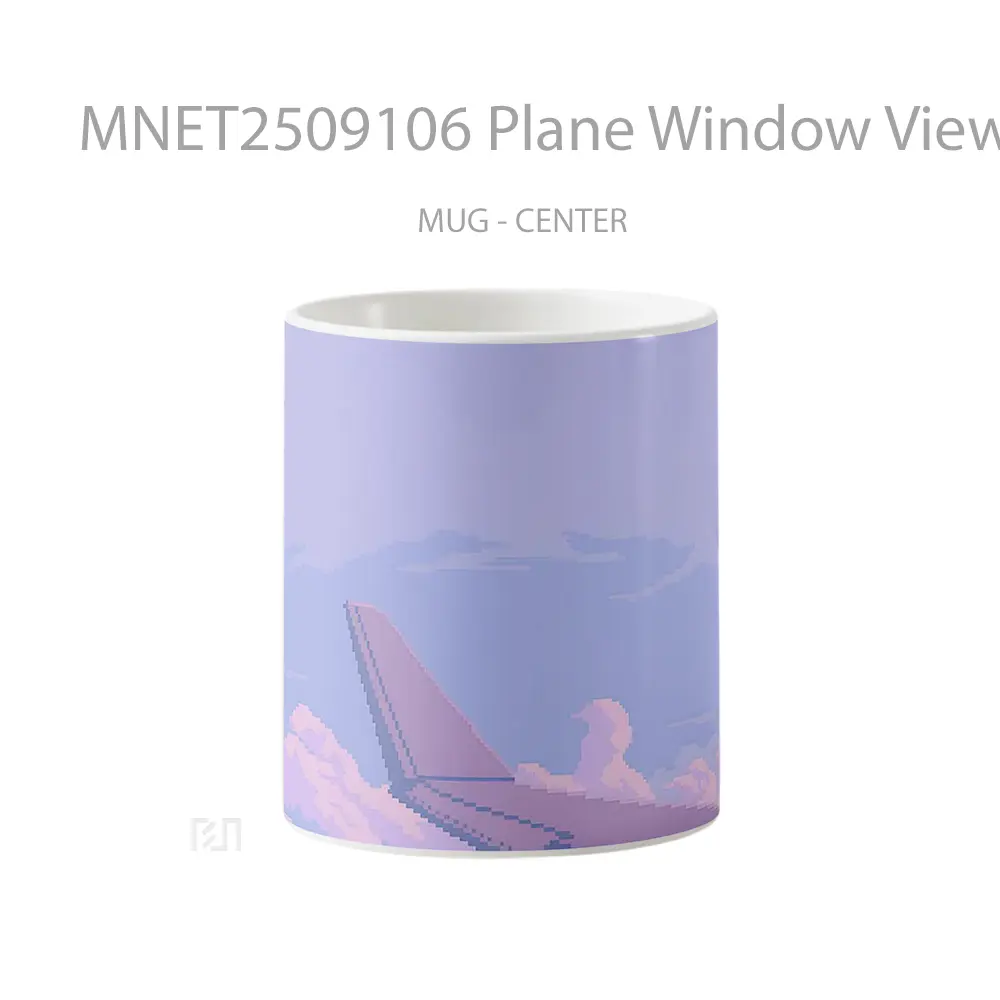 Plane Window View Pixel Mug MNET2509106 - All-side / Desain
