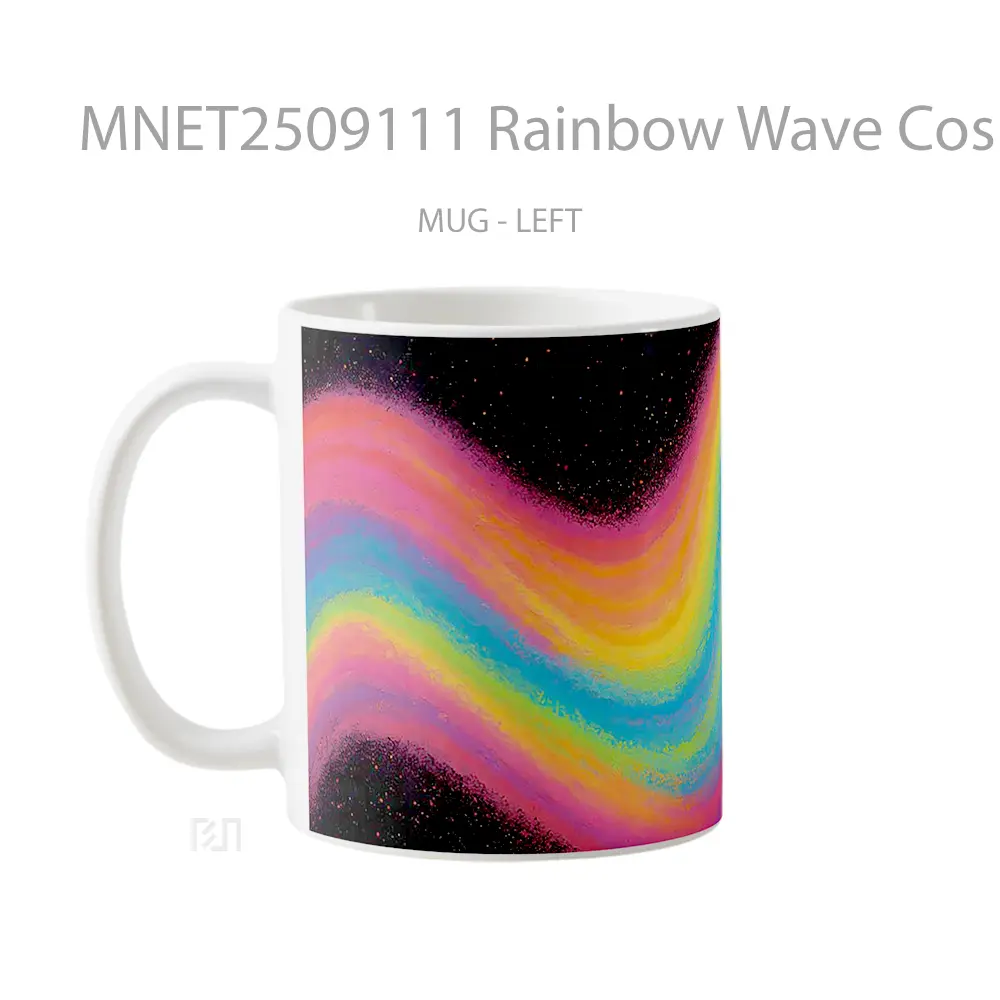 Rainbow Wave Cosmic Paint Mug MNET2509111 - All-side / Desain