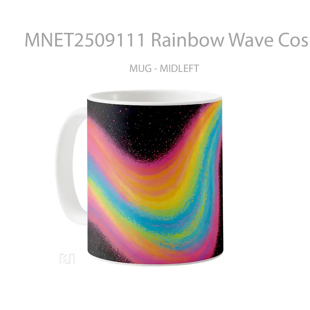 Rainbow Wave Cosmic Paint Mug MNET2509111 - All-side / Desain