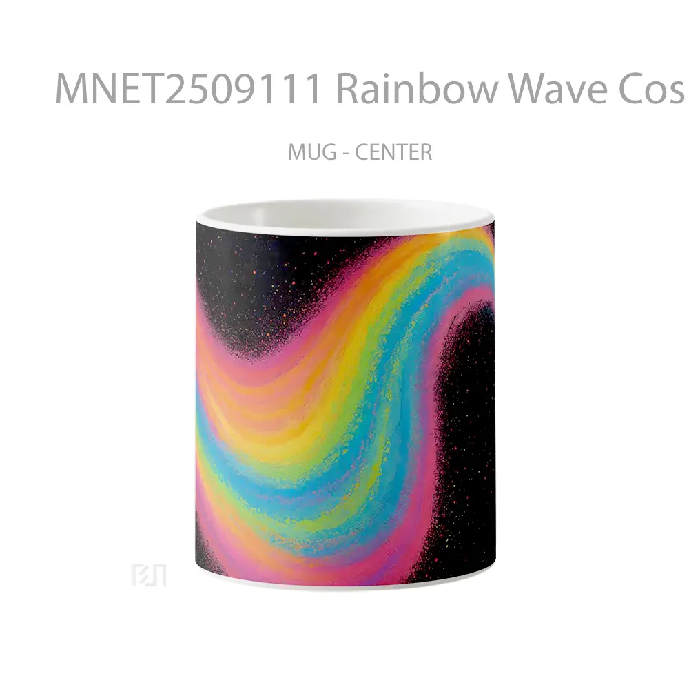 Rainbow Wave Cosmic Paint Mug MNET2509111 - All-side / Desain