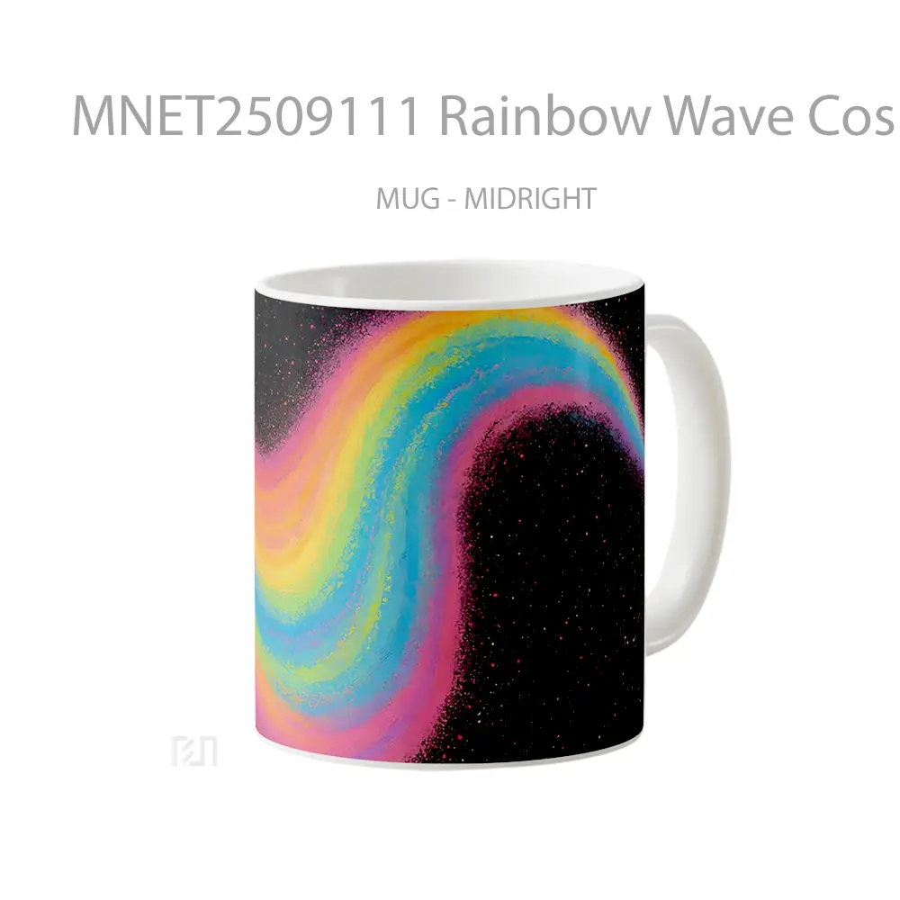 Rainbow Wave Cosmic Paint Mug MNET2509111 - All-side / Desain