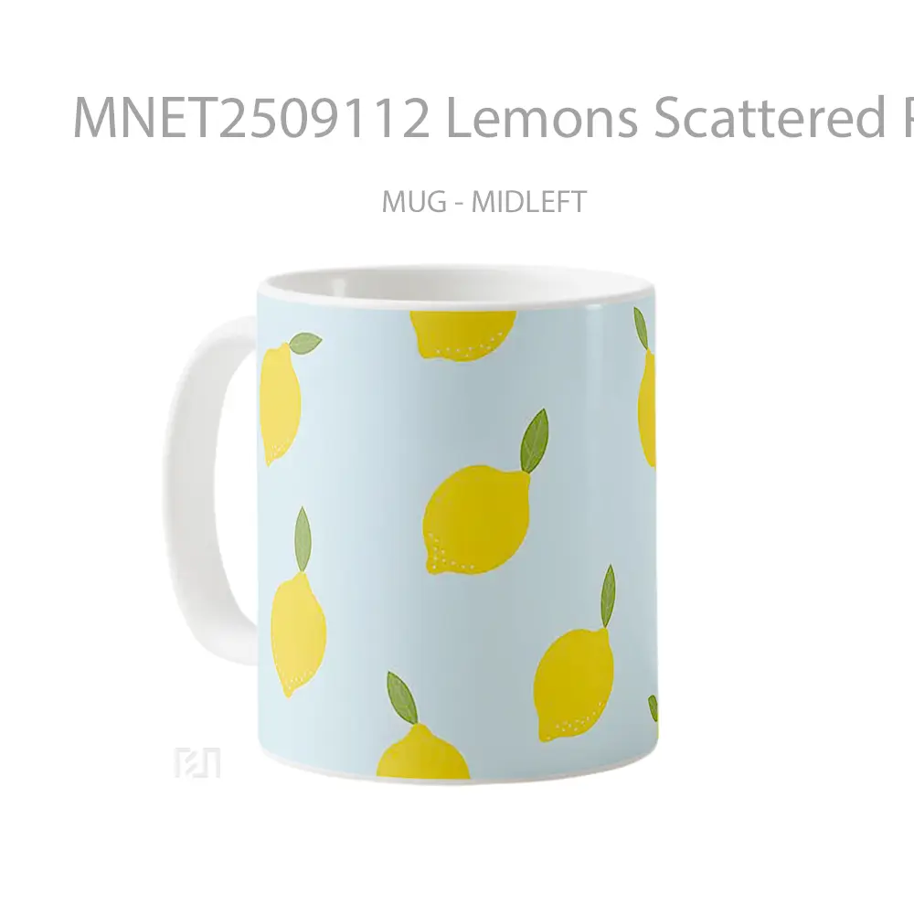Lemons Scattered Pattern Mug MNET2509112 - All-side / Desain