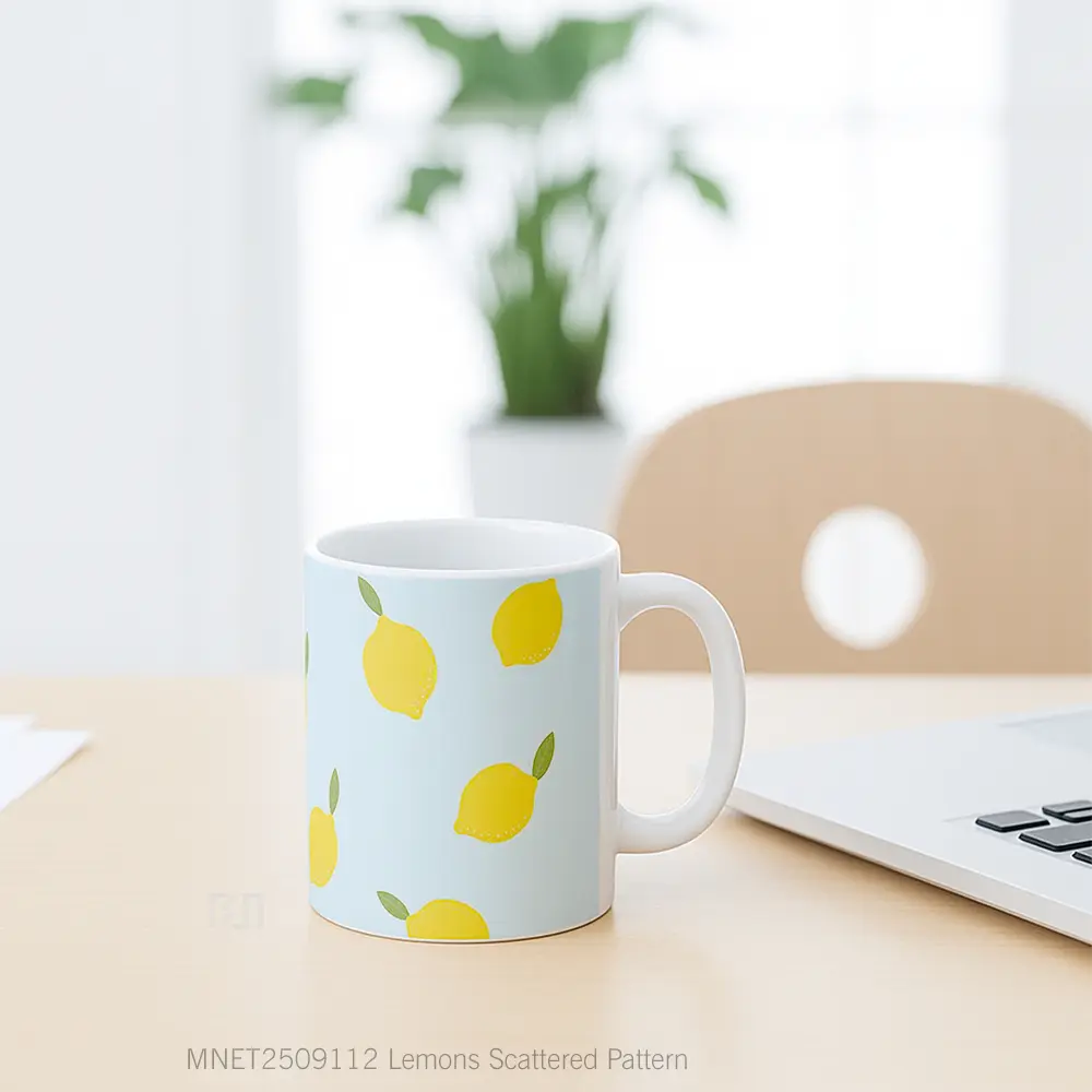 Lemons Scattered Pattern Mug MNET2509112 - All-side / Desain