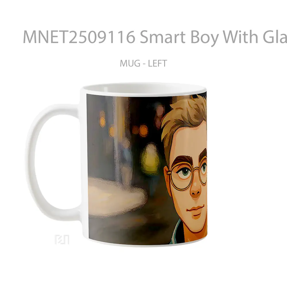 Smart Boy With Glasses Mug MNET2509116 - All-side / Desain