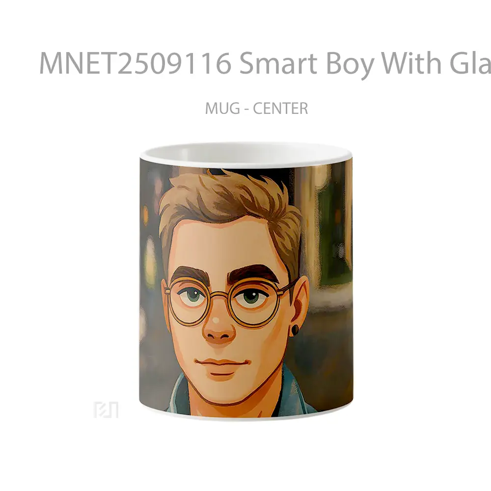 Smart Boy With Glasses Mug MNET2509116 - All-side / Desain
