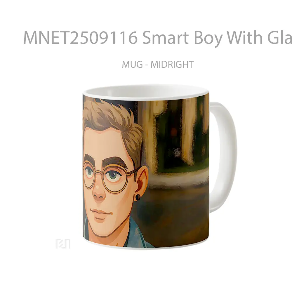 Smart Boy With Glasses Mug MNET2509116 - All-side / Desain