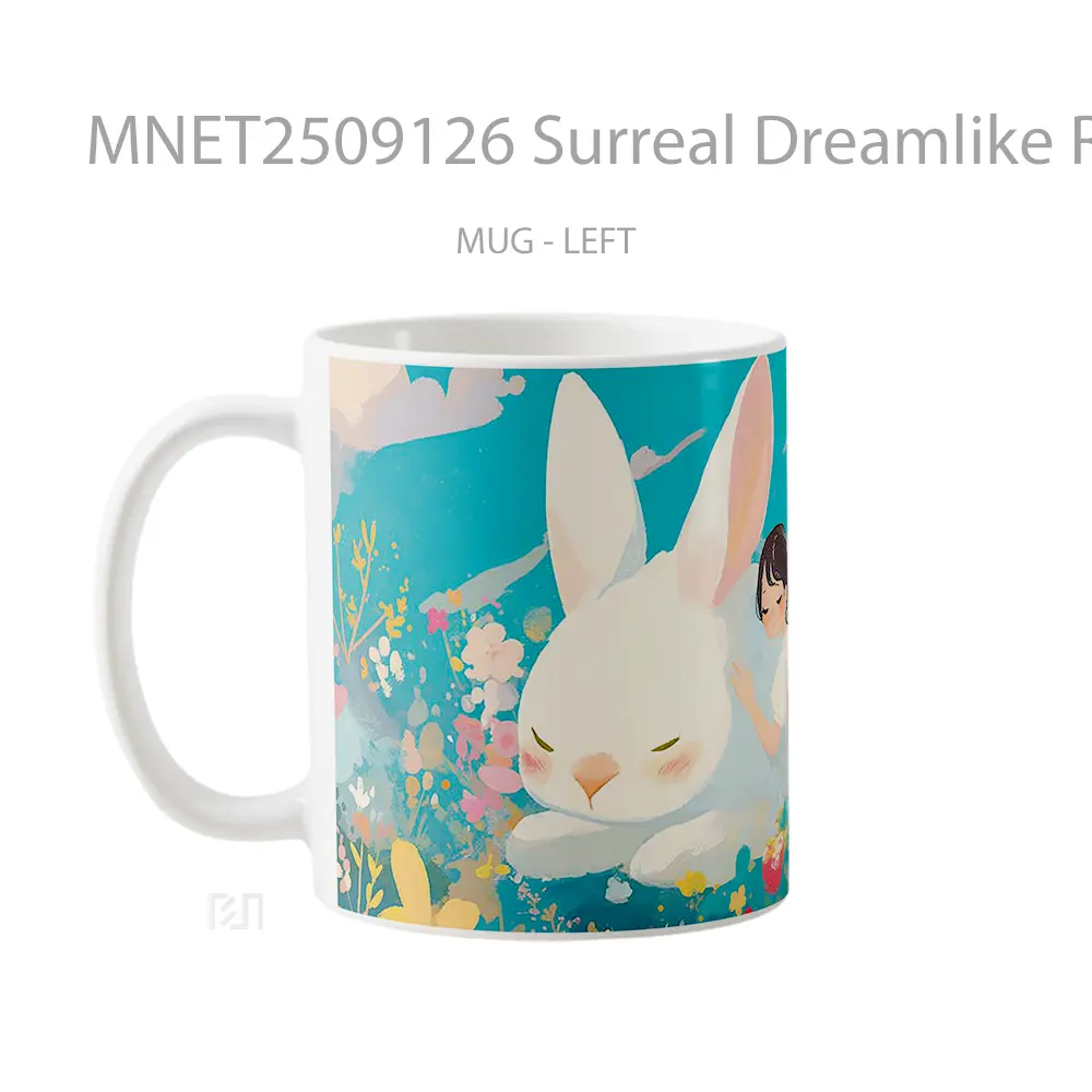 Surreal Dreamlike Rabbit & Girl Mug MNET2509126 - All-side / Desain